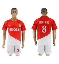 Monaco #8 Moutinho Home Soccer Club Jersey