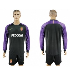 Monaco Blank Black Goalkeeper Long Sleeves Soccer Club Jersey