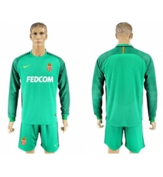 Monaco Blank Green Goalkeeper Long Sleeves Soccer Club Jersey