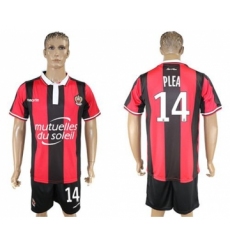 OGC Nice #14 Plea Home Soccer Club Jersey