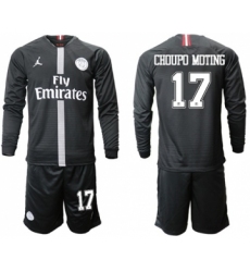 Paris Saint-Germain #17 Choupo Moting Home Jordan Long Sleeves Soccer Club Jersey