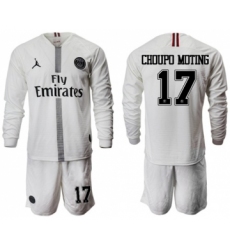 Paris Saint-Germain #17 Choupo Moting White Jordan Long Sleeves Soccer Club Jersey