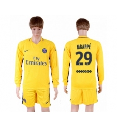 Paris Saint-Germain #29 Mbappe Away Long Sleeves Soccer Club Jersey