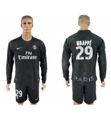 Paris Saint-Germain #29 Mbappe Sec Away Long Sleeves Soccer Club Jersey