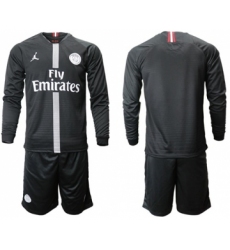 Paris Saint-Germain Blank Home Jordan Long Sleeves Soccer Club Jersey
