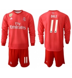 Real Madrid #11 Bale Third Long Sleeves Soccer Club Jersey