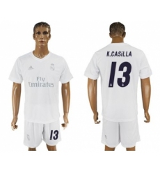 Real Madrid #13 K.Casilla Marine Environmental Protection Home Soccer Club Jersey