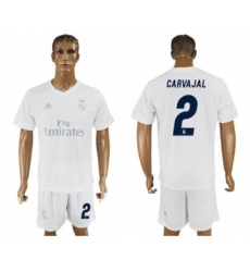 Real Madrid #2 Carvajal Marine Environmental Protection Home Soccer Club Jersey
