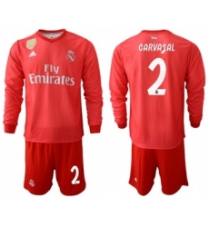Real Madrid #2 Carvajal Third Long Sleeves Soccer Club Jersey