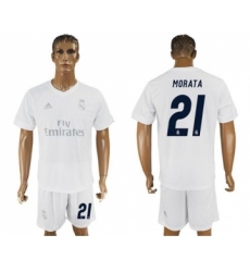 Real Madrid #21 Morata Marine Environmental Protection Home Soccer Club Jersey