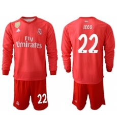 Real Madrid #22 Isco Third Long Sleeves Soccer Club Jersey