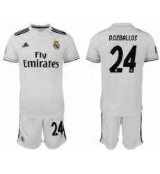 Real Madrid #24 D.Ceballos White Home Soccer Club Jersey