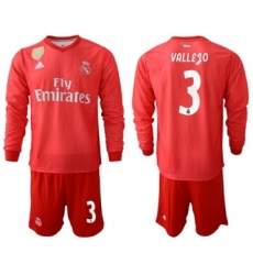 Real Madrid #3 Vallejo Third Long Sleeves Soccer Club Jersey