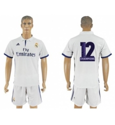 Real Madrid Blank Champions Home Soccer Club Jersey