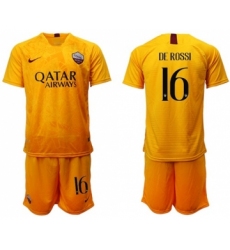 Roma #16 De Rossi Third Soccer Club Jersey