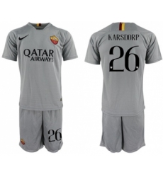 Roma #26 Karsdorp Away Soccer Club Jersey