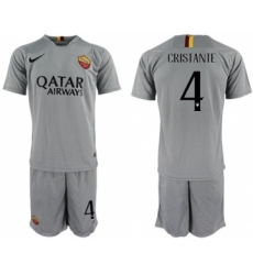 Roma #4 Cristante Away Soccer Club Jersey