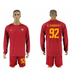 Roma #92 EL Shaarawy Home Long Sleeves Soccer Club Jersey