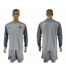 Roma Blank Grey Goalkeeper Long Sleeves Soccer Club Jersey