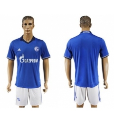 Schalke 04 Blank Blue Home Soccer Club Jersey