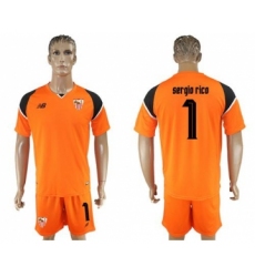Sevilla #1 Sergio Rico Orange Goalkeeper Soccer Club Jersey