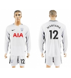 Tottenham Hotspur #12 Wanyama Home Long Sleeves Soccer Club Jersey