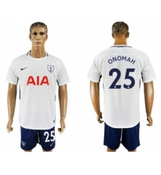 Tottenham Hotspur #25 Onomah White Blue Soccer Club Jersey