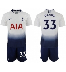Tottenham Hotspur #33 Davies White Home Soccer Club Jersey