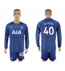 Tottenham Hotspur #40 Glover Away Long Sleeves Soccer Club Jersey