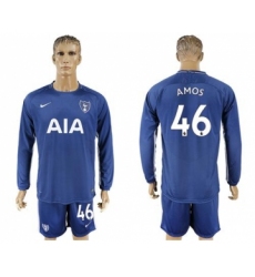 Tottenham Hotspur #46 Amos Away Long Sleeves Soccer Club Jersey