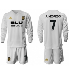 Valencia #7 A.Negredo Home Long Sleeves Soccer Club Jersey
