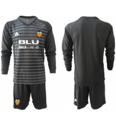 Valencia Blank Black Goalkeeper Long Sleeves Soccer Club Jersey