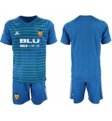 Valencia Blank Blue Goalkeeper Soccer Club Jersey