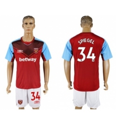 West Ham United #34 Spiegel Home Soccer Club Jersey