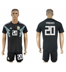 Argentina #20 Paredes Away Soccer Country Jersey