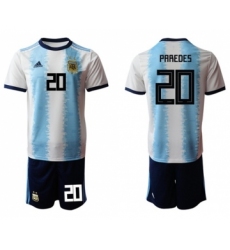Argentina #20 Paredes Home Soccer Country Jersey