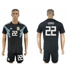 Argentina #22 Gomez Away Soccer Country Jersey