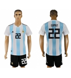 Argentina #22 Gomez Home Soccer Country Jersey