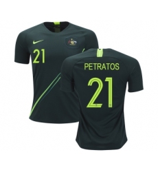 Australia #21 Petratos Away Soccer Country Jersey