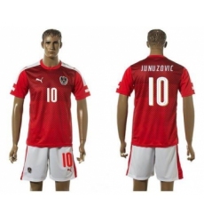 Austria #10 Junuzovic Red Home Soccer Country Jersey