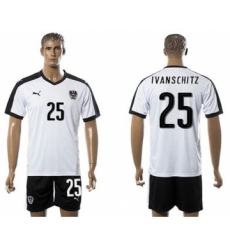 Austria #25 Ivanschitz White Away Soccer Country Jersey
