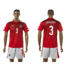 Austria #3 Dragovic Red Home Soccer Country Jersey