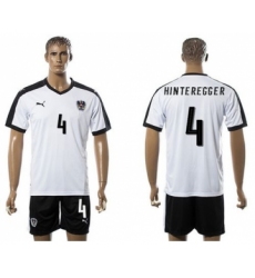 Austria #4 Hinteregger White Away Soccer Country Jersey