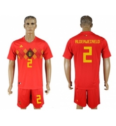 Belgium #2 Alderweireld Red Soccer Country Jersey