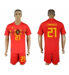 Belgium #21 Carrasco Red Soccer Country Jersey