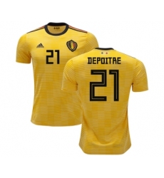 Belgium #21 Depoitre Away Soccer Country Jersey