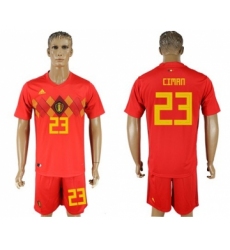 Belgium #23 Ciman Red Soccer Country Jersey