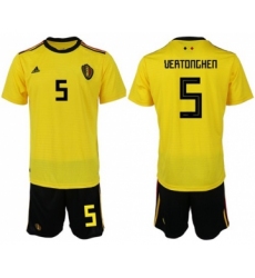 Belgium #5 Vertonghen Away Soccer Country Jersey