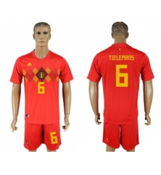 Belgium #6 Tielemans Red Soccer Country Jersey