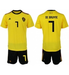 Belgium #7 De Bruyane Away Soccer Country Jersey